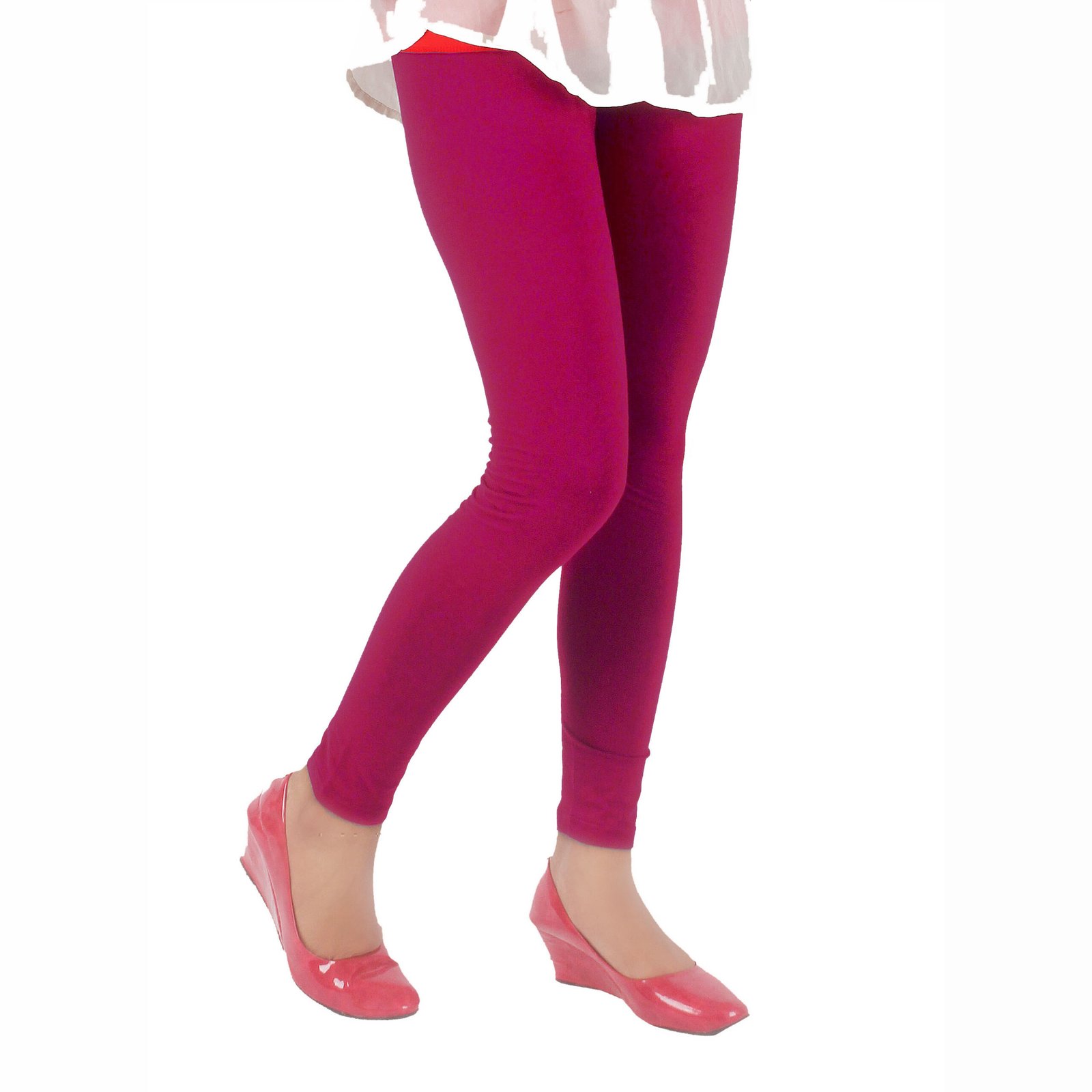 Magenta Colour Ankle Length Leggings – Tarsi