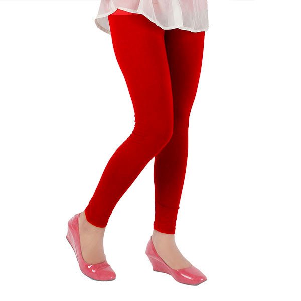 Parry Red color stretchable cotton ankle Leggings - LGA25